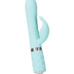 Pillow Talk Lively Teal - Розкішний вібратор із кристалом Сваровські для точки G, 24х3.7 см (бірюзовий)