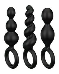 Satisfyer Booty Call набір анальних пробок, 3 шт (чорний)