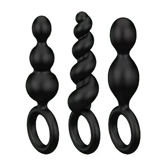 Satisfyer Booty Call набір анальних пробок, 3 шт (чорний)