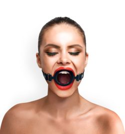 Art of Sex - Gag Ring - Кляп із силіконовим кільцем з натуральної шкіри (чорний) - Зображення 2