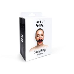 Art of Sex - Gag Ring - Кляп із силіконовим кільцем з натуральної шкіри (чорний) - Зображення 4