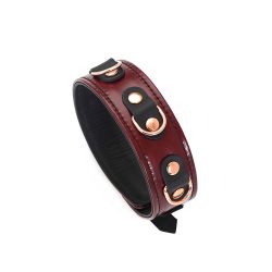 Шкіряний нашийник з повідцем Liebe Seele Wine Red Collar and Leash - Зображення 3