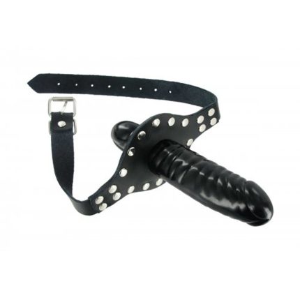 Strict Leather Ride Me Mouth Gag – кляп-фалос зі страпоном, 12х4 см (чорний)