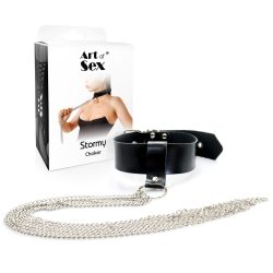 Сексуальный чокер с цепями Art of Sex - Stormy chain and leather - Зображення 3