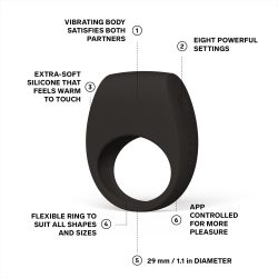 Ерекційне кільце з вібрацією LELO Tor 3 Black - Зображення 6