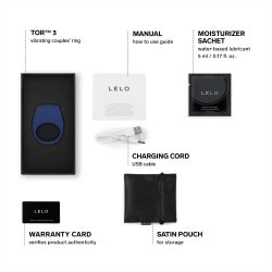 Ерекційне кільце з вібрацією LELO Tor 3 Base Blue - Зображення 6