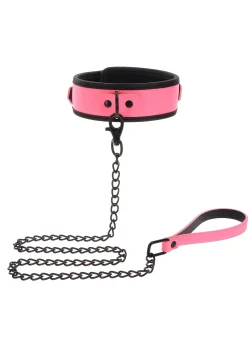 Taboom Collar and Chain Leash - Нашийник з повідцем, (рожевий)