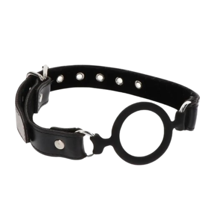 Taboom Open Ring Gag - силіконовий кляп-кільце, (чорний)