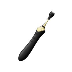 Zalo Bess Pin Point Vibrator - Вишуканий вібратор для клітора з насадками, 22х3.3 см (чорний) - Зображення 5
