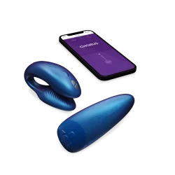 Синій вібратор для пар зі смарт управлінням We-Vibe Chorus + Лубрикант 50 мл - Зображення 4