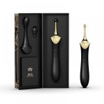 Zalo Bess Pin Point Vibrator - Вишуканий вібратор для клітора з насадками, 22х3.3 см (чорний)