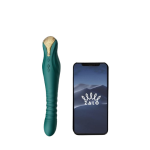 Бірюзовий Zalo King - Вібратор з фрикціями та керуванням через смартфон, 15,2 см
