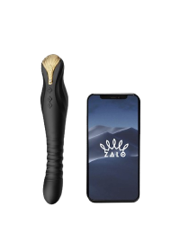 Чорний Zalo King – Вібратор з фрикціями та керуванням через смартфон, 15,2 см