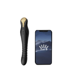 Чорний Zalo King - Вібратор з фрикціями та керуванням через смартфон, 15,2 см