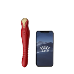 Червоний Zalo King - Вібратор з фрикціями та керуванням через смартфон, 15.2 см