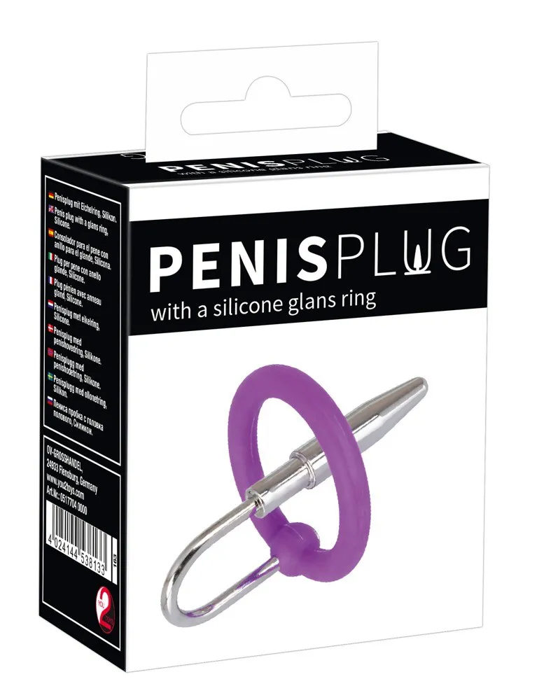 Orion Penis Plug With Silicone Glans Ring, фіолетовий — фото 4