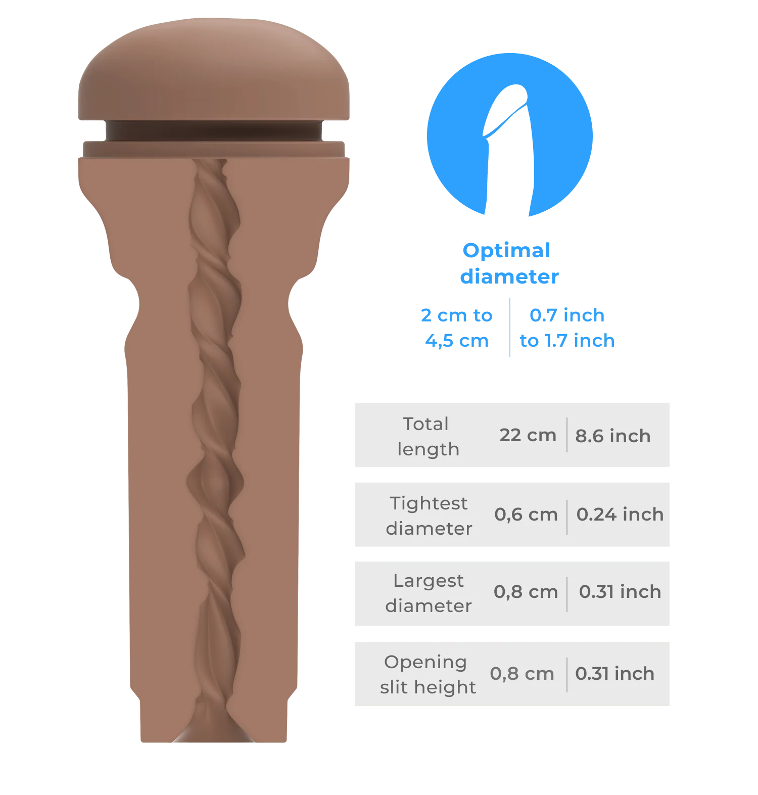 Kiiroo Feel Stroker Butt Extra Tight Mid Brown, коричневый — фото 4