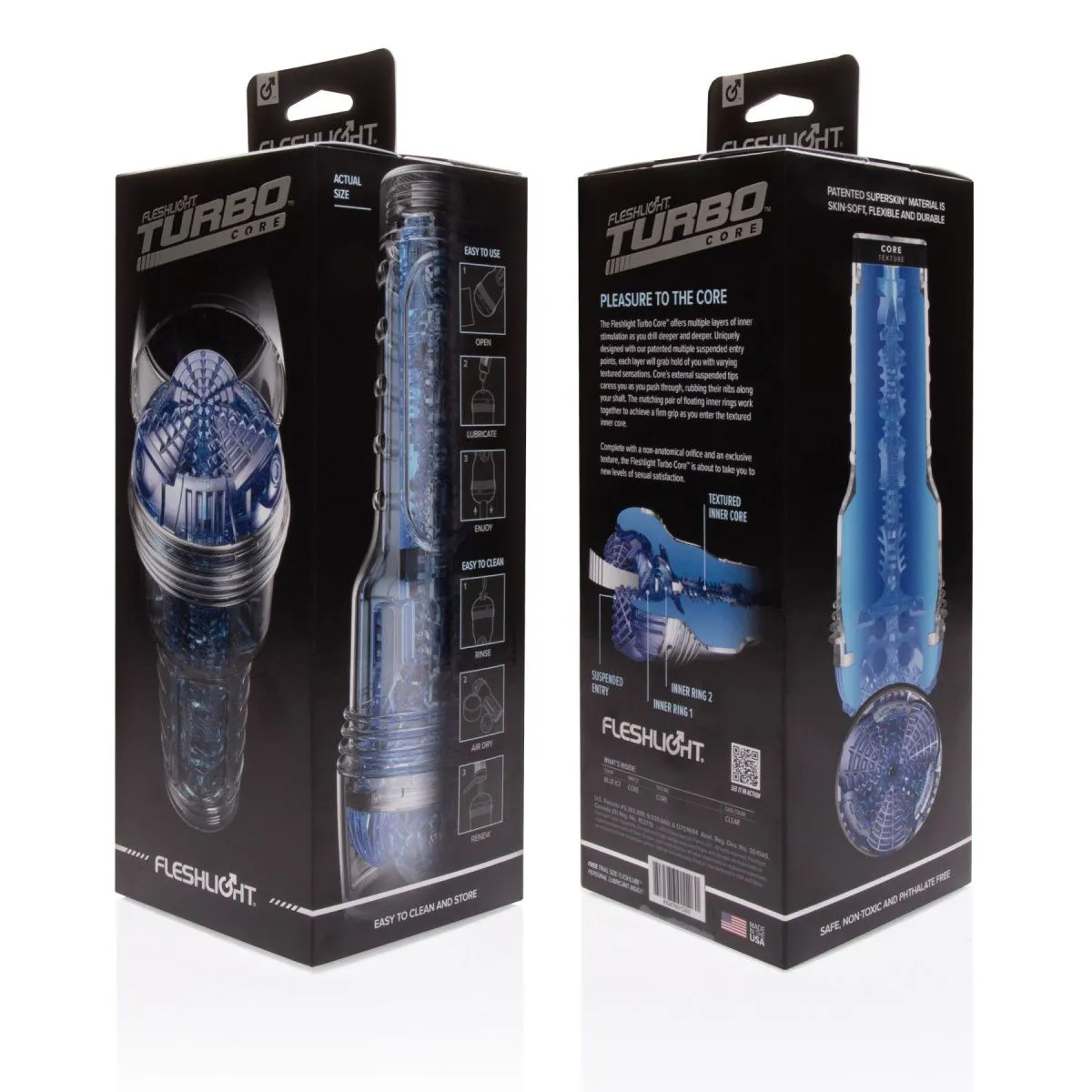 Fleshlight Turbo Core Blue Ice, блакитний — фото 6
