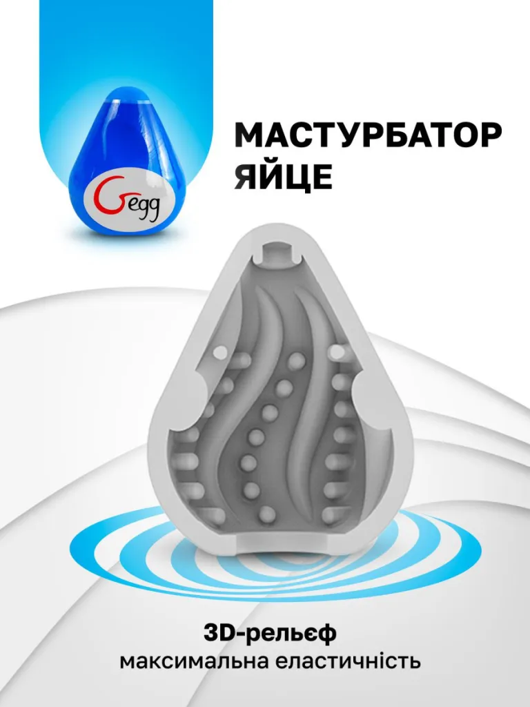 Мастурбатор-яйце Gvibe Gegg з гранями на корпусі