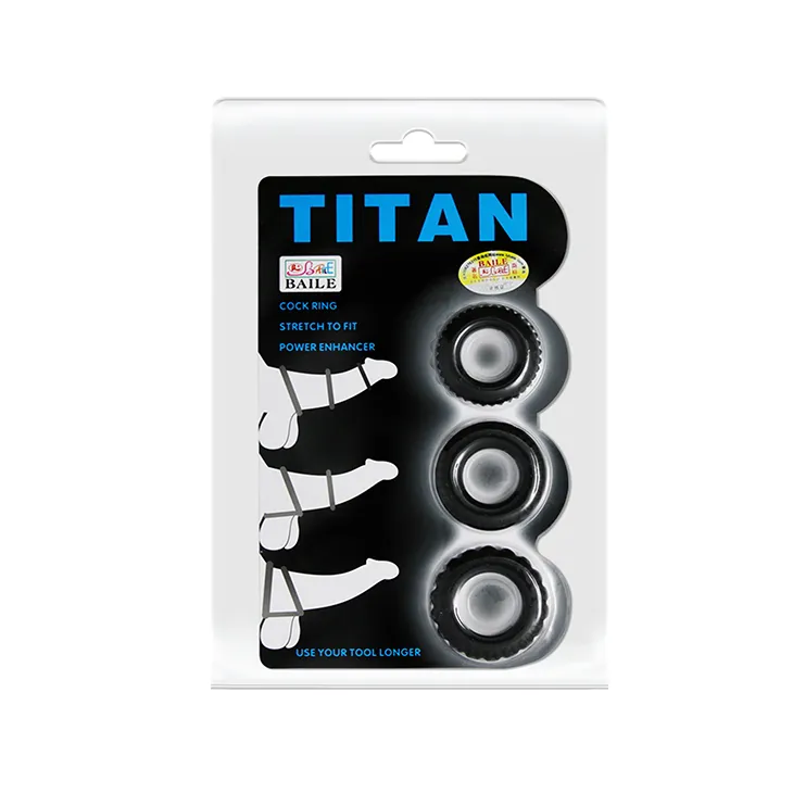 Baile Titan Cock Ring Set, чорний — фото 2