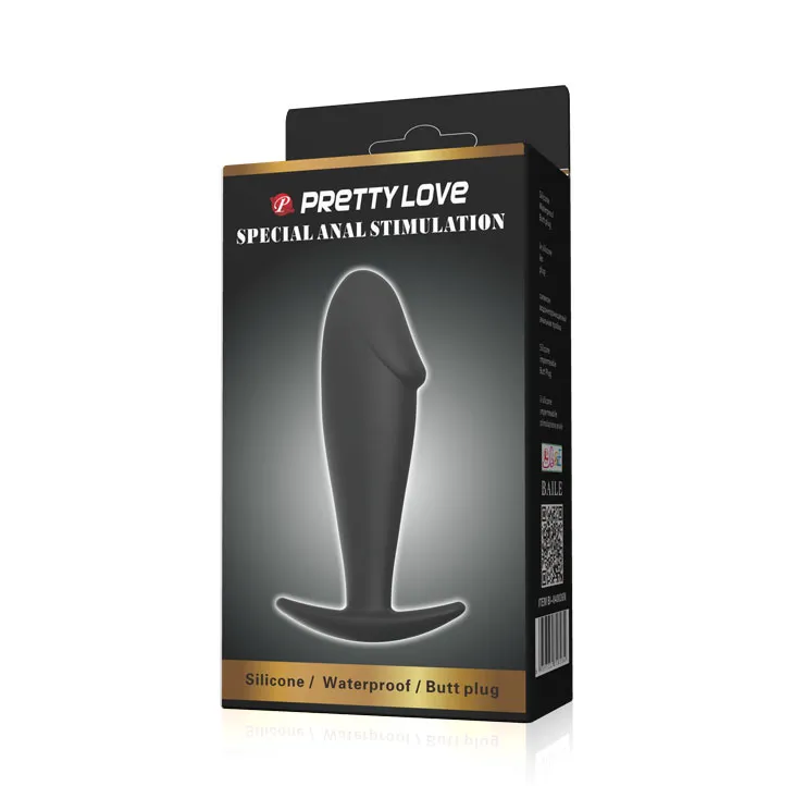 Pretty Love Anal Butt Plug Penis Shaped, чорний — фото 7