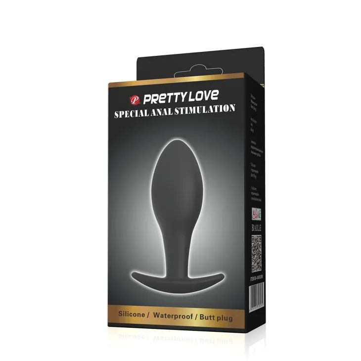 Pretty Love Round Anal Butt Plug, чорний — фото 7