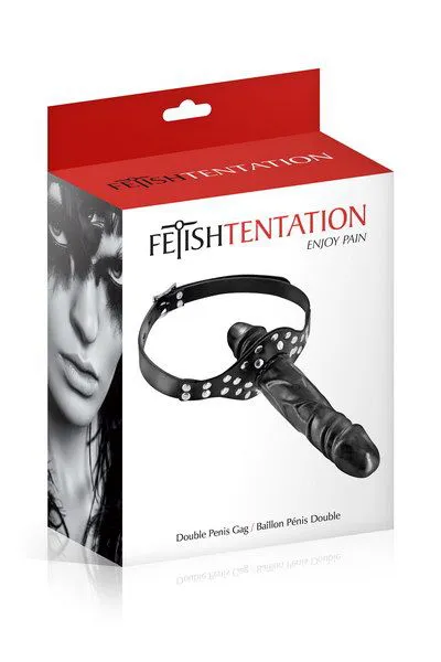 Fetish Tentation Double Penis Gag, чорний — фото 4