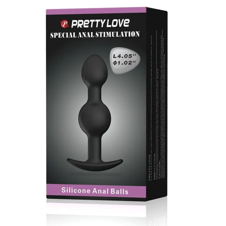 Pretty Love Silicone Anal Balls, чорний — фото 10