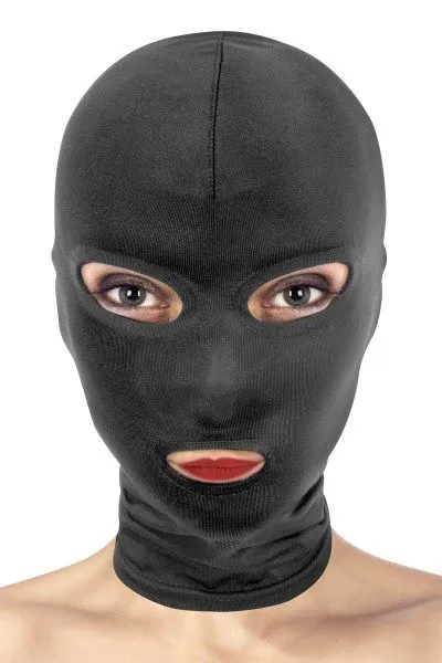Fetish Tentation Open Mouth and Eyes Hood, чорний — фото 2