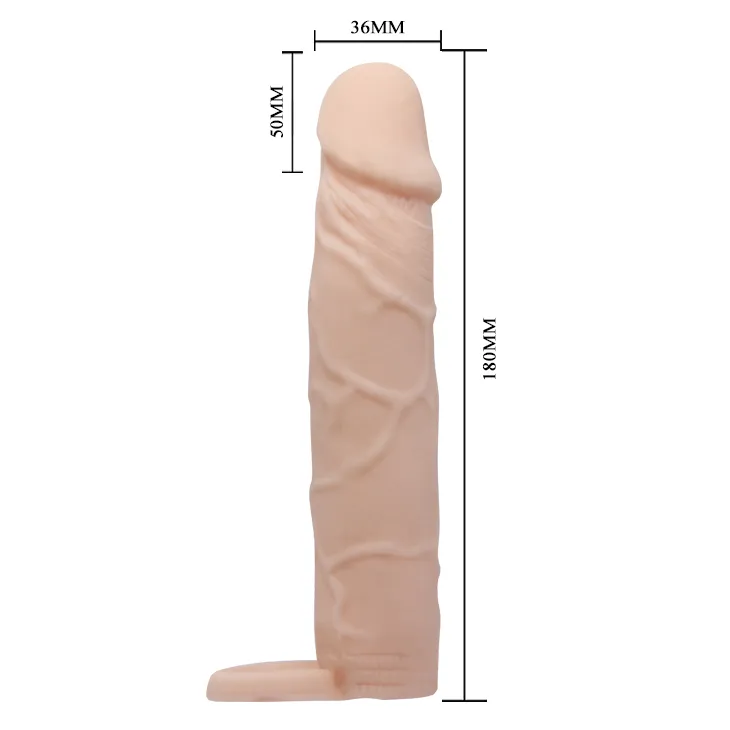 Pretty Love Penis Sleeve Flesh 7″, тілесний — фото 2