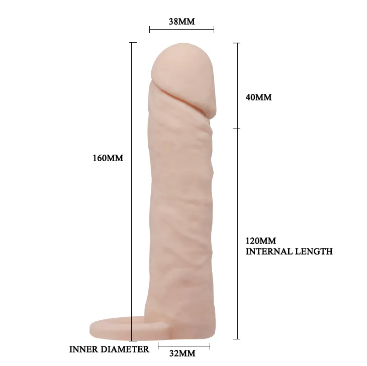 Pretty Love Penis Sleeve Medium, тілесний — фото 2