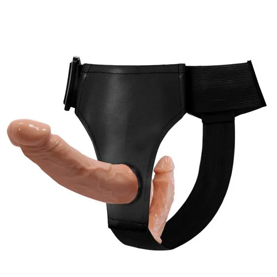 Baile Ultra Double Dildos Strap On, тілесний — фото 4