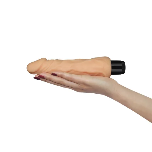 LoveToy Reel Feel Cyberskin Vibrator 8″, тілесний — фото 3
