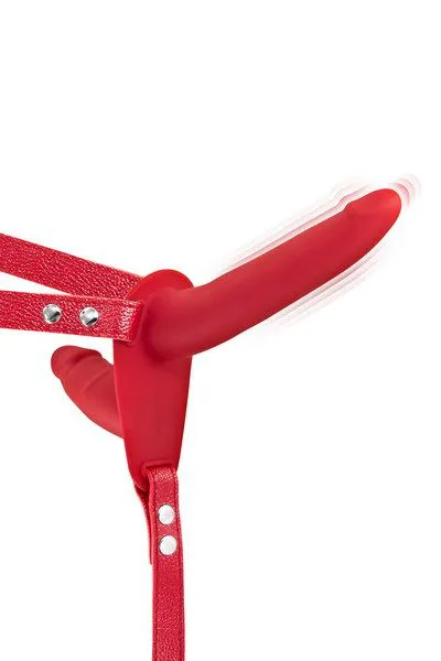 Fetish Tentation Vibrating Strap-On, червоний
