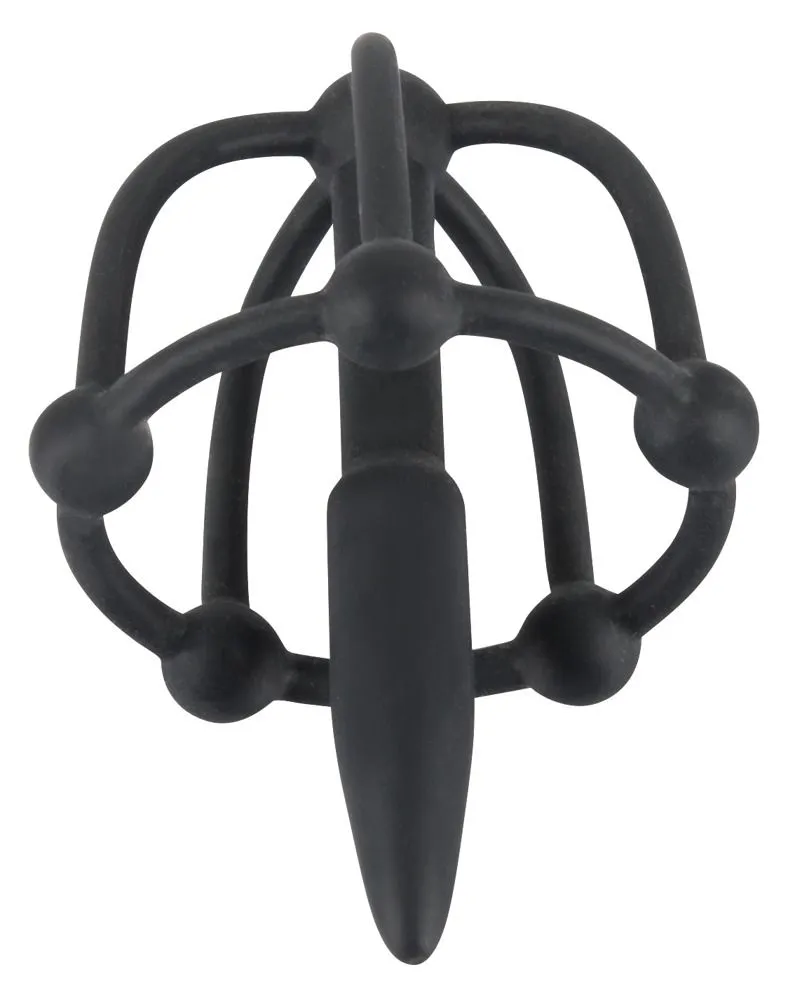 Orion Penis Plug with Glans Cage, чорний — фото 4