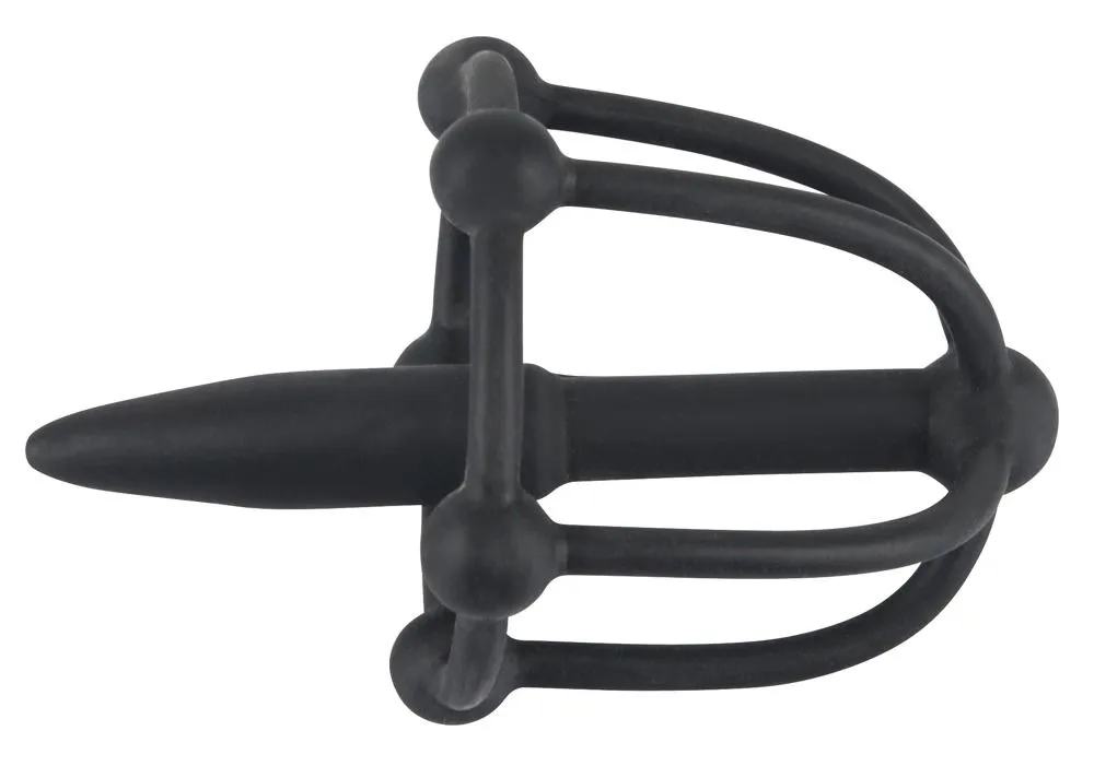 Orion Penis Plug with Glans Cage, чорний — фото 5