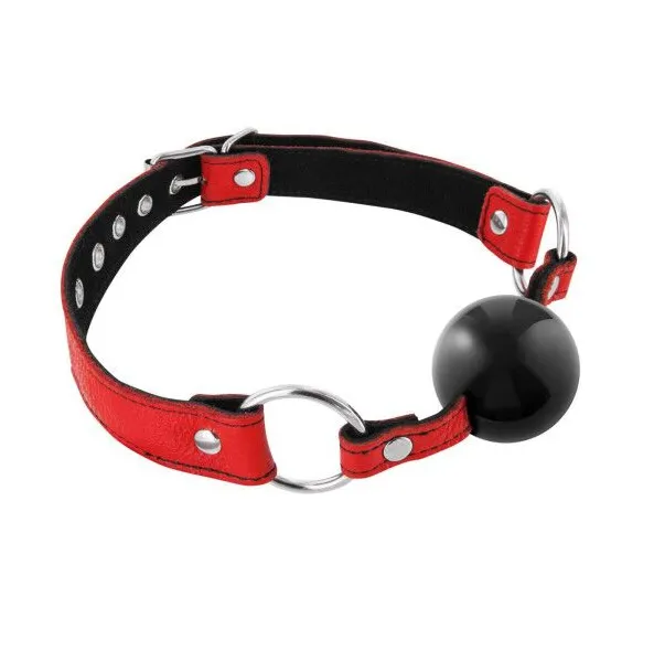 Fetish Tentation Premium Leather Gag, червоний