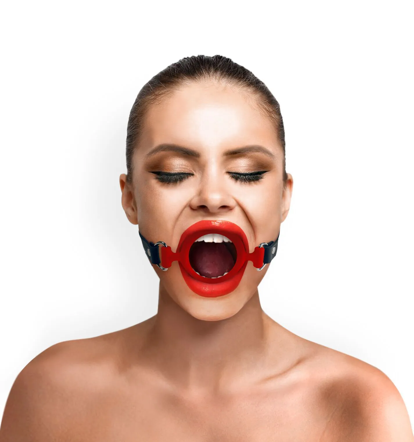 Кляп-розширювач Art of Sex Gag Ring із силіконовим кільцем і шкіряними ременями