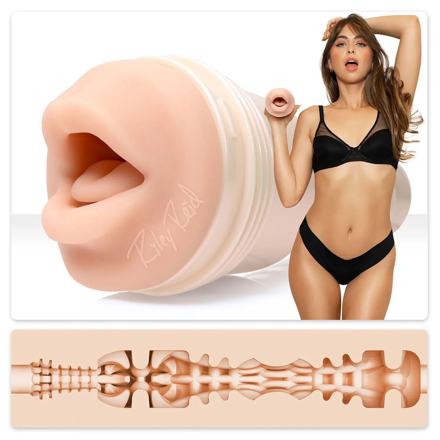 Мастурбатор-ротик Fleshlight Girls Riley Reid Insomnia в перламутровому кейсі