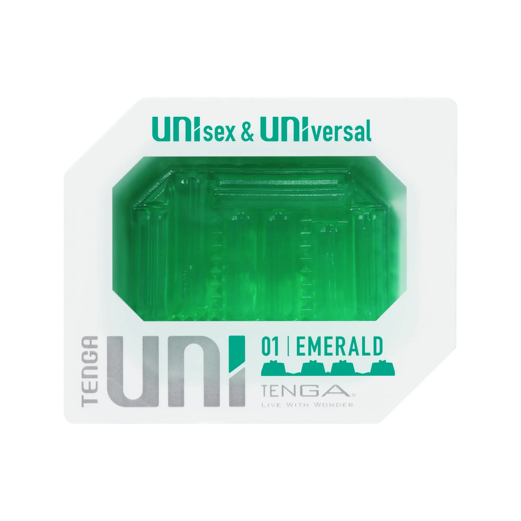 Стимулятор Tenga UNI Emerald у формі самоцвіта