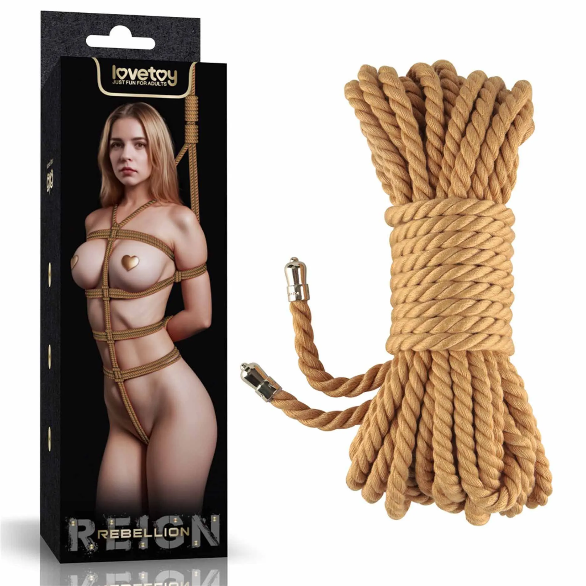 LoveToy Rebellion Reign Natural Bondage Rope, жовтий — фото 8