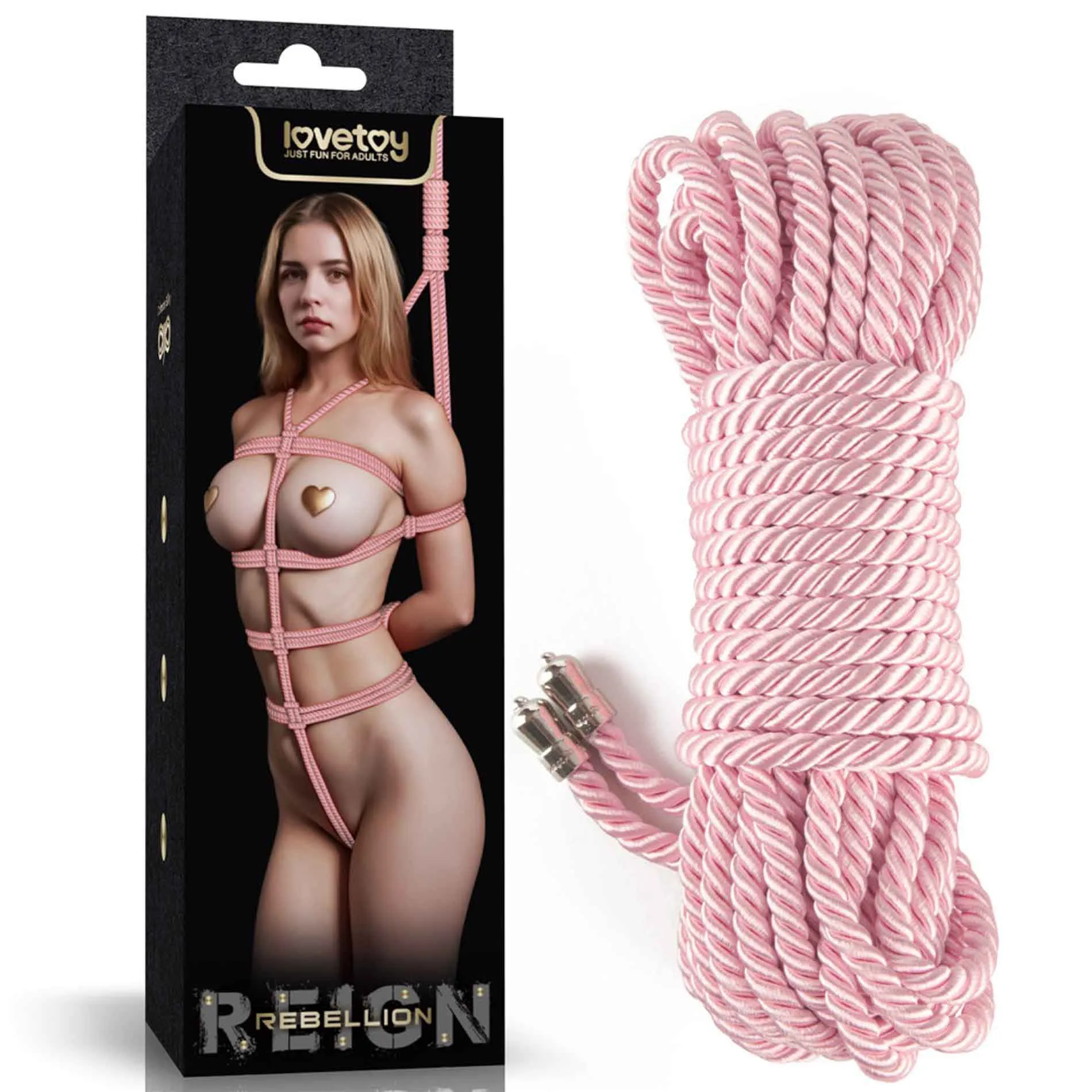 LoveToy Rebellion Reign Rose Bondage Rope, світло-рожевий — фото 8