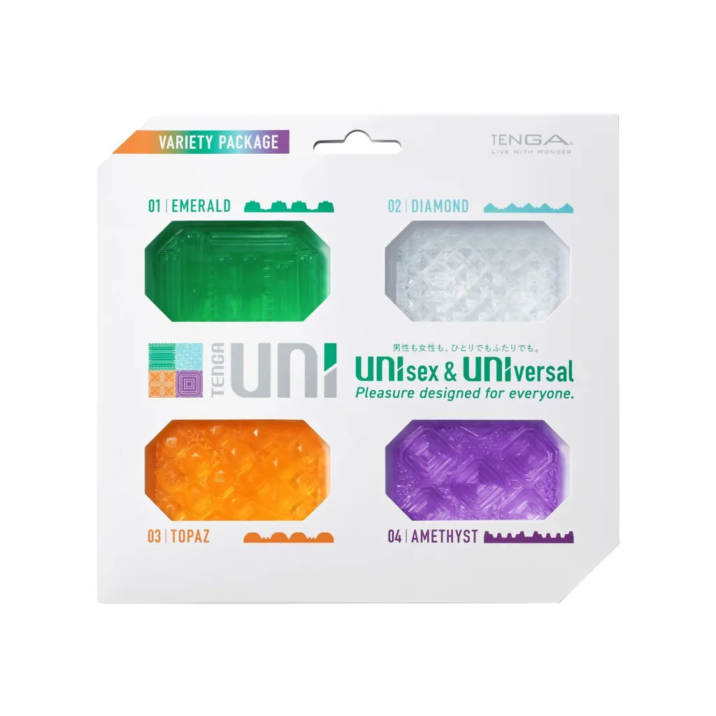 Набір Tenga UNI Variety Pack — чотири стимулятори-самоцвіти в контейнерах