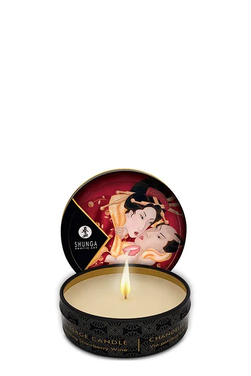 Shunga Massage Candle, полуниця, 30 мл