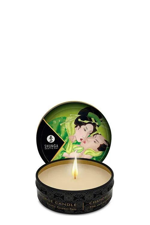 Shunga Massage Candle, зелений чай, 30 мл