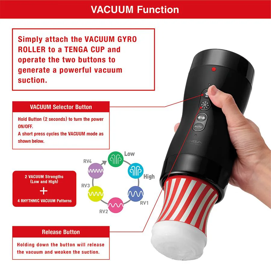 Tenga Vacuum Gyro Roller, чорний — фото 4