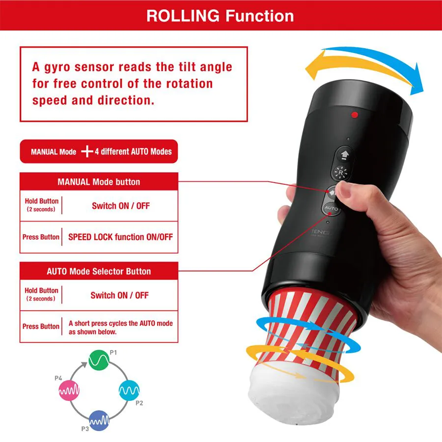 Tenga Vacuum Gyro Roller, чорний — фото 5