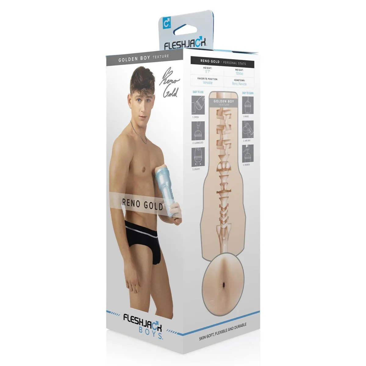 Fleshlight Fleshjack Boys Reno Gold Golden Boy, тілесний — фото 9