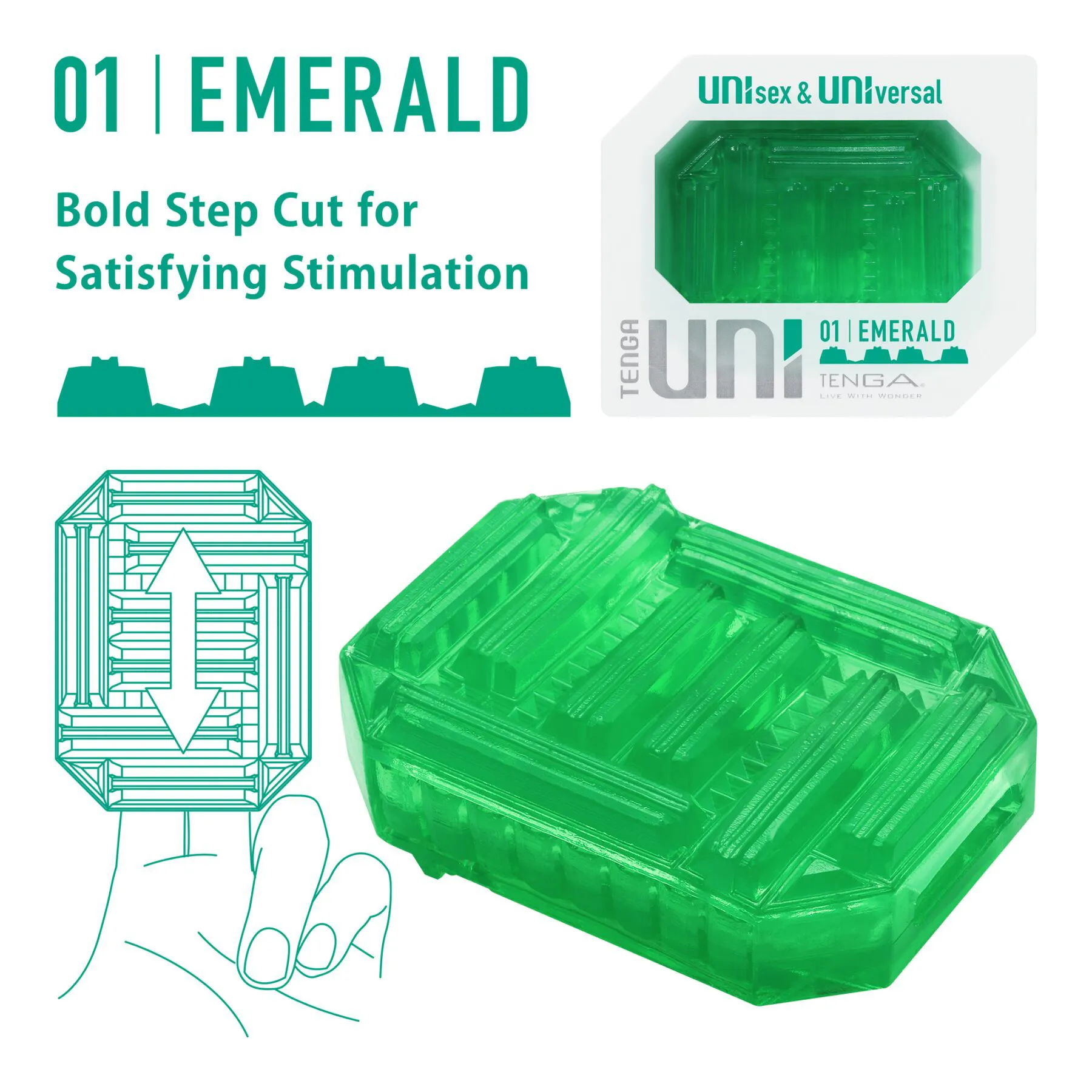 Tenga UNI Emerald, зелений — фото 2