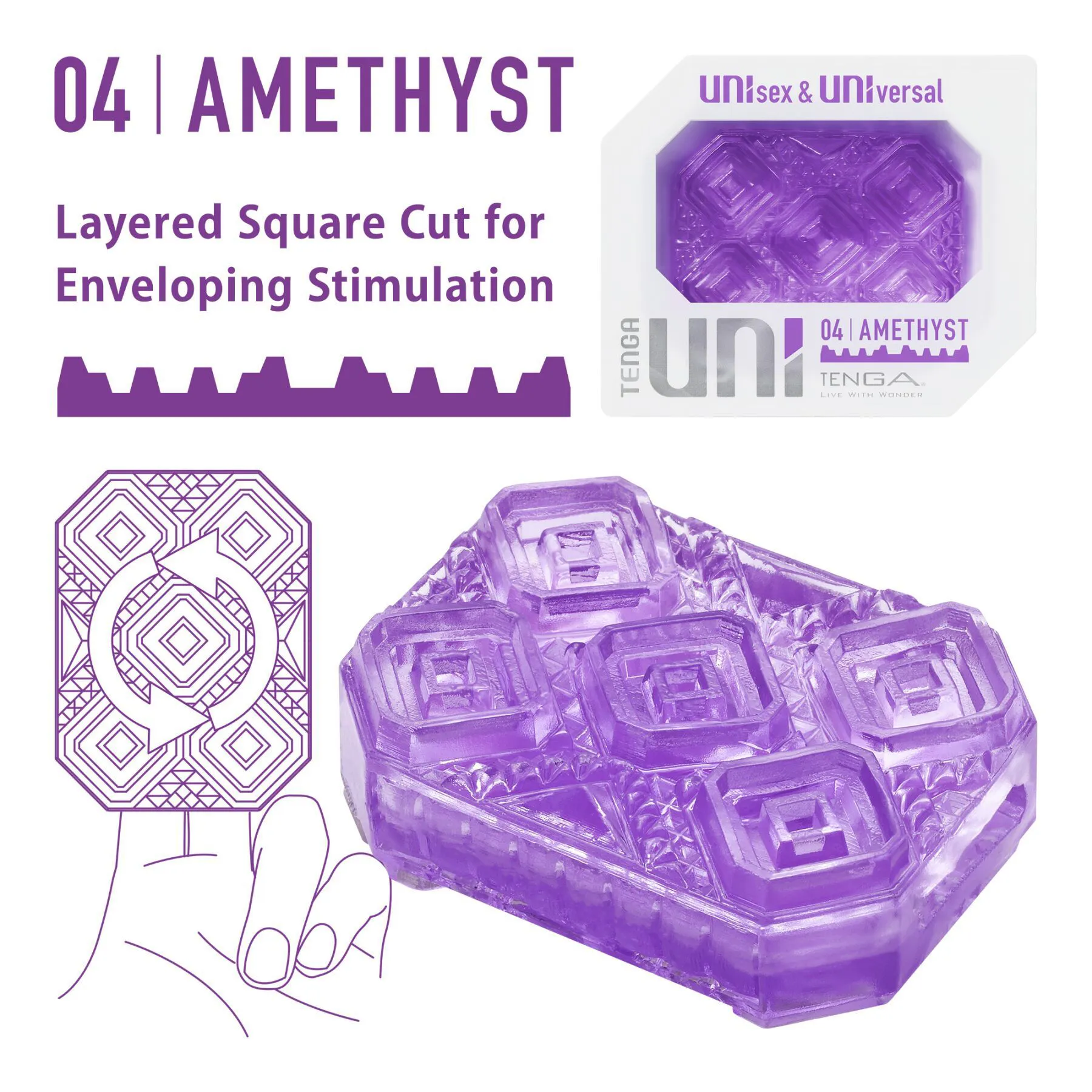 Tenga UNI Amethyst, фіолетовий — фото 2
